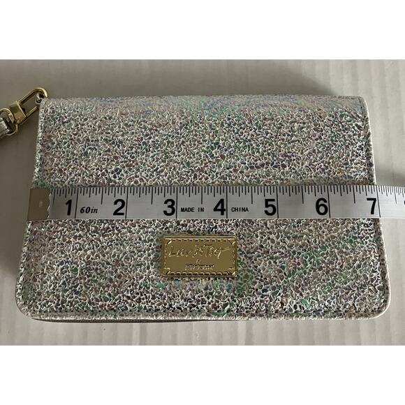 Womens Betsey Johnson Wristlet Wallet Luv Betsey Removable Strap Iridescent - Picture 9 of 11